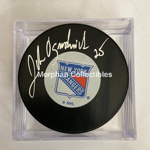 John Ogrodnick - Autographed Puck New York Rangers