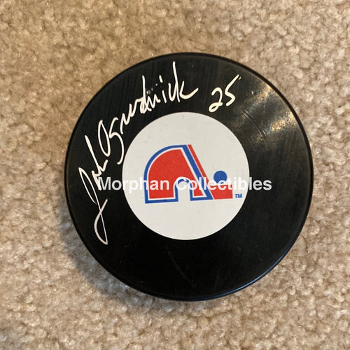 John Ogrodnick - Autographed Pick Quebec Nordiques Puck