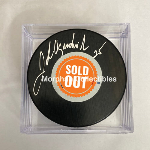 John Ogrodnick - Autographed Puck Quebec Nordiques