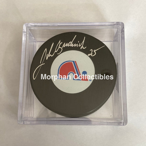 John Ogrodnick - Autographed Puck Quebec Nordiques