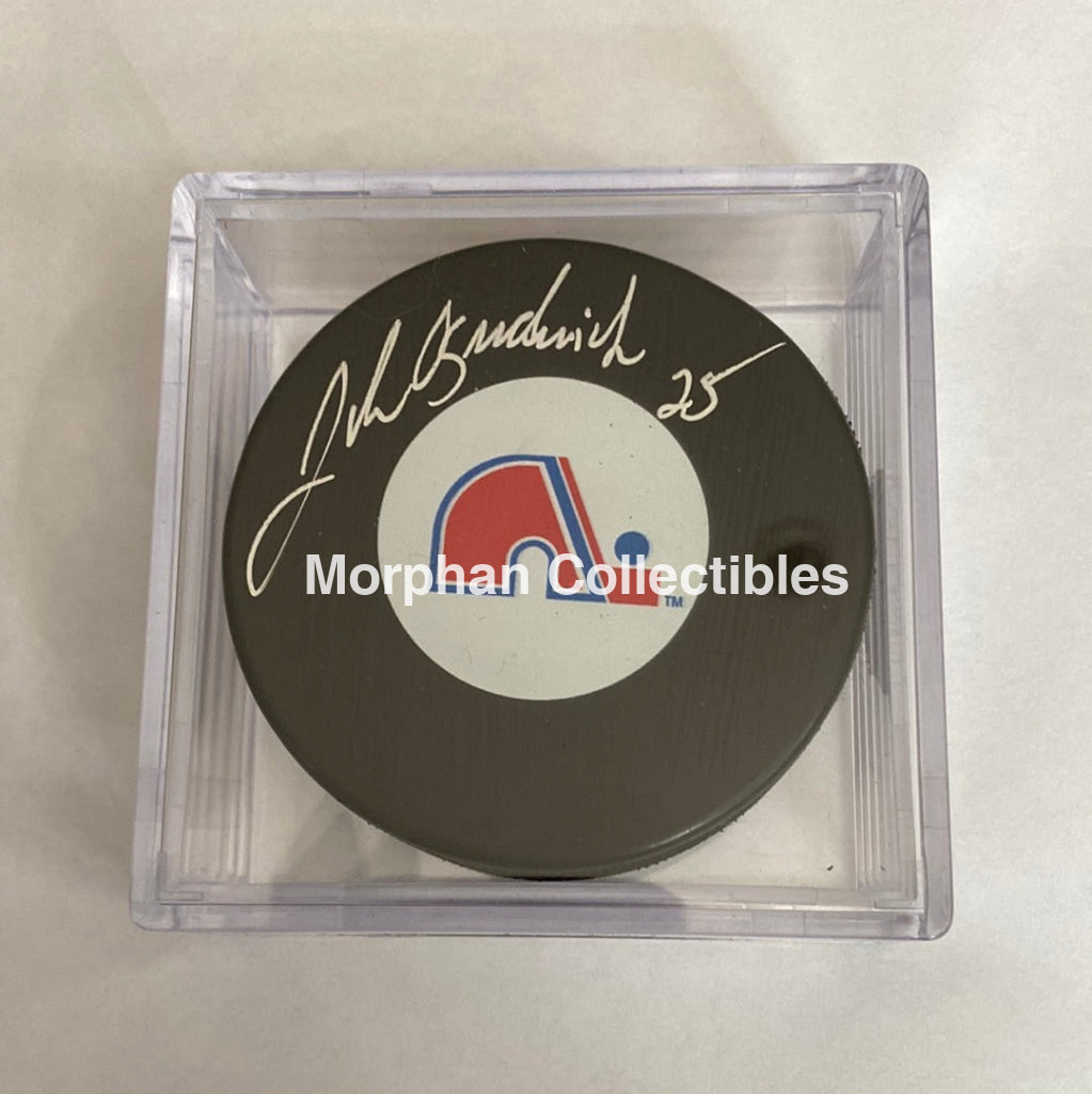 John Ogrodnick - Autographed Puck Quebec Nordiques