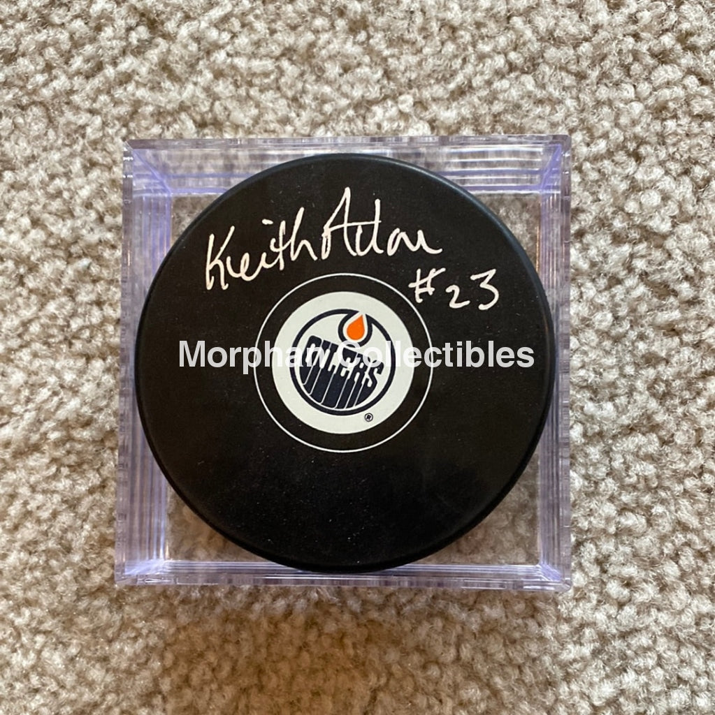 Keith Acton - Autographed Edmonton Oilers Puck