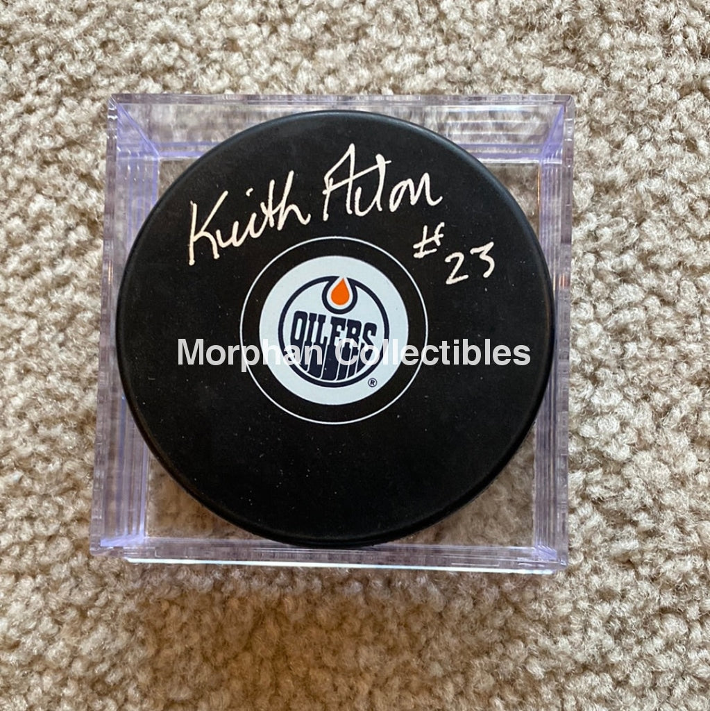 Keith Acton - Autographed Edmonton Oilers Puck