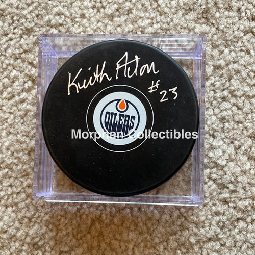Keith Acton - Autographed Edmonton Oilers Puck