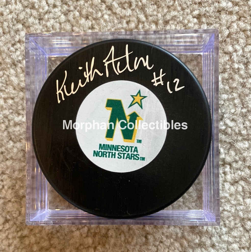 Keith Acton - Autographed Minnesota North Stars Puck