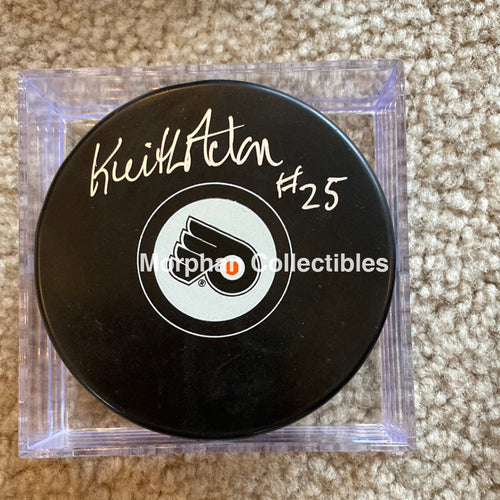 Keith Acton - Autographed Philadelphia Flyers Puck
