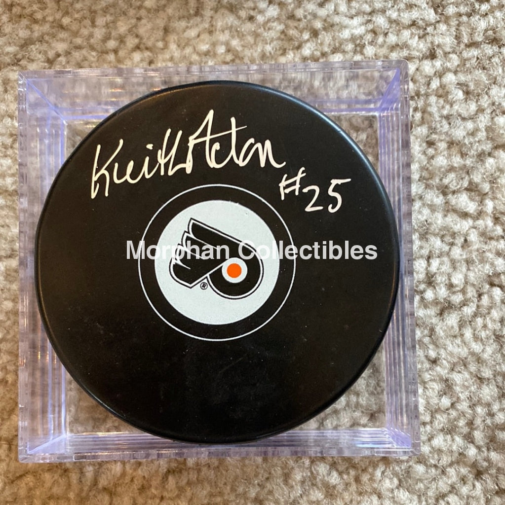 Keith Acton - Autographed Philadelphia Flyers Puck