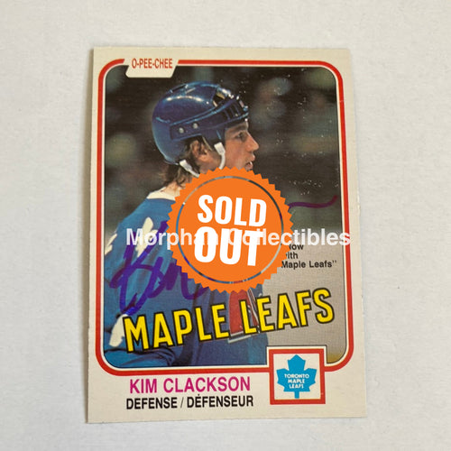 Kim Clackson - Autographed Card Opc 1981-82 Rookie