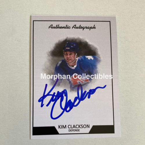 Kim Clackson - Autographed Card Quebec Nordiques Custom