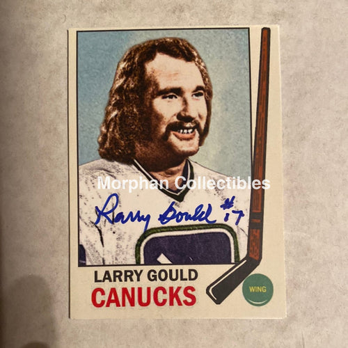 Larry Gould - Autographed Card Custom Vancouver Canucks