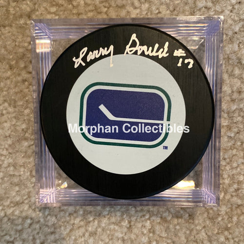 Larry Gould - Autographed Pick Vancouver Canucks Puck