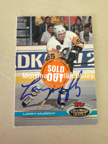 Larry Murphy - Autographed Card - 1991 Stadium Club Card