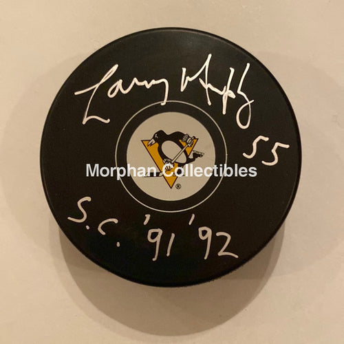 Larry Murphy - Autographed Puck Pittsburg Penguins