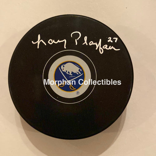 Larry Playfair - Autographed Puck Buffalo Sabres