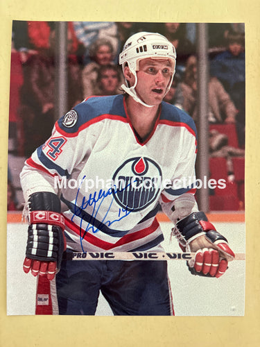 Laurie Boschman - Autographed 8x10 Photo - Edmonton Oilers Photo