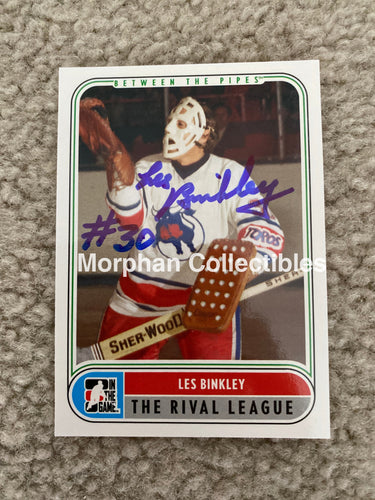 Les Binkley - Autographed Card 2008 Between The Pipes