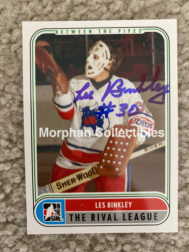 Les Binkley - Autographed Card 2008 Between The Pipes