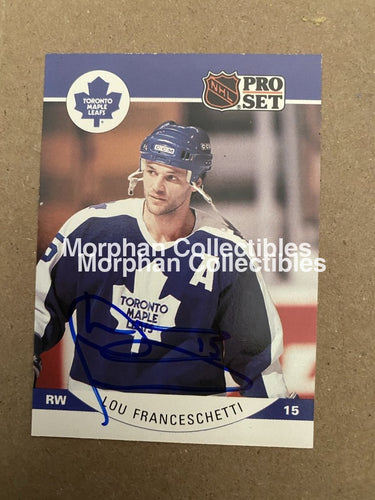 Lou Franceschetti Autographed Cards 1990-91 Rc Proset Card