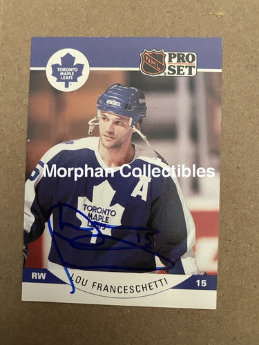 Lou Franceschetti Autographed Cards 1990-91 Rc Proset Card