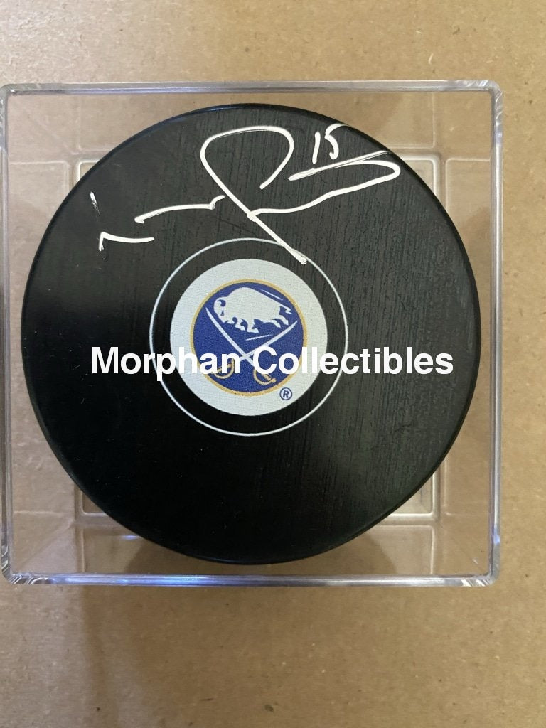 Lou Franceschetti - Autographed Puck Buffalo Sabres