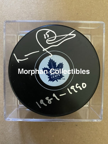 Lou Franceschetti - Autographed Puck Toronto Maple Leafs #1