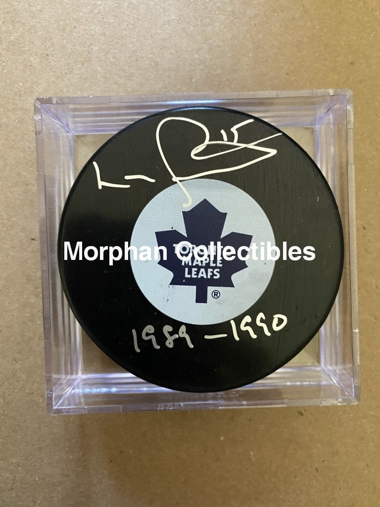 Lou Franceschetti - Autographed Puck Toronto Maple Leafs #2