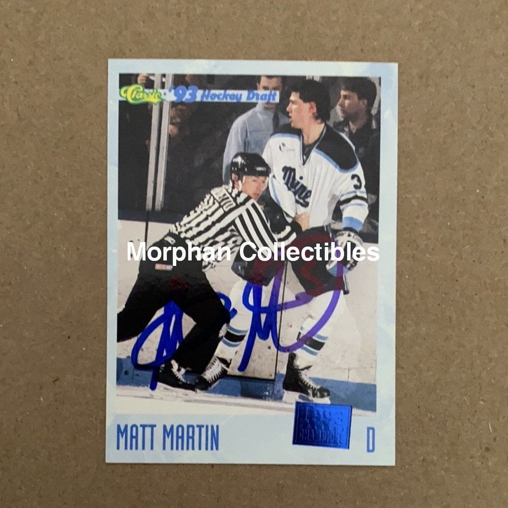 Matt Martin Autographed Cards Classic 93 #1 Card