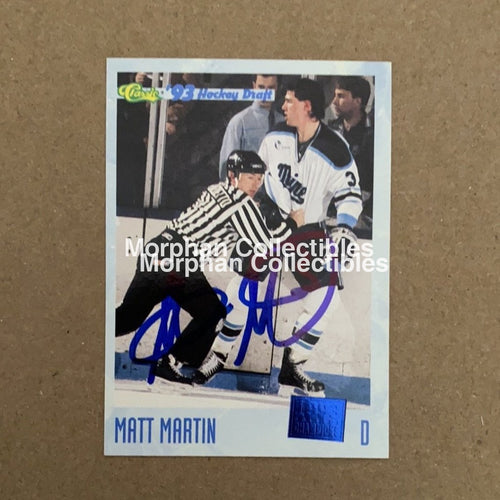 Matt Martin Autographed Cards Classic 93 #1 Card