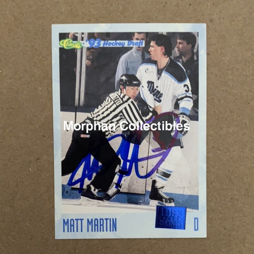 Matt Martin Autographed Cards Classic 93 #2 Card