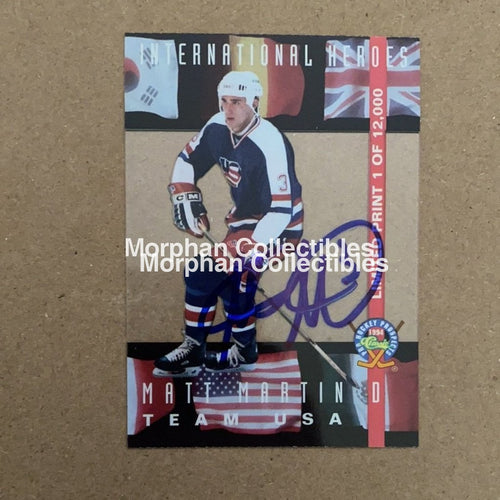Matt Martin Autographed Cards Classic 94 Insert #2 Card