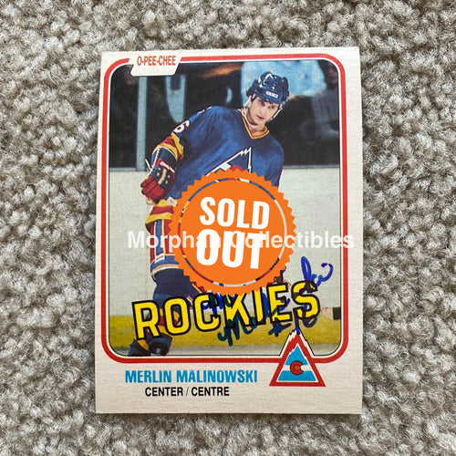 Merlin Malinowski - Autographed Card Opc 1981 - 82