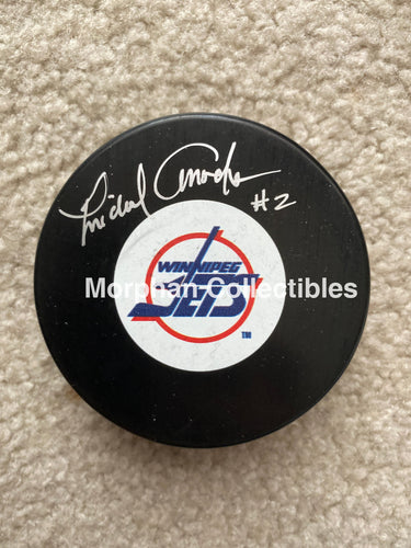 Mike Amodeo - Autographed Puck Winnioeg Jets