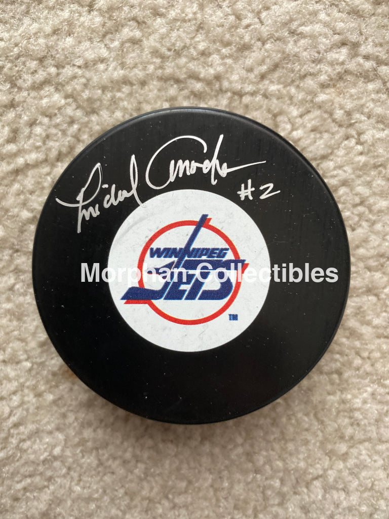 Mike Amodeo - Autographed Puck Winnioeg Jets