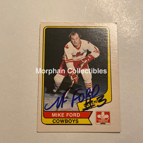 Mike Ford - Autographed Card Opc 1975-76 Wha