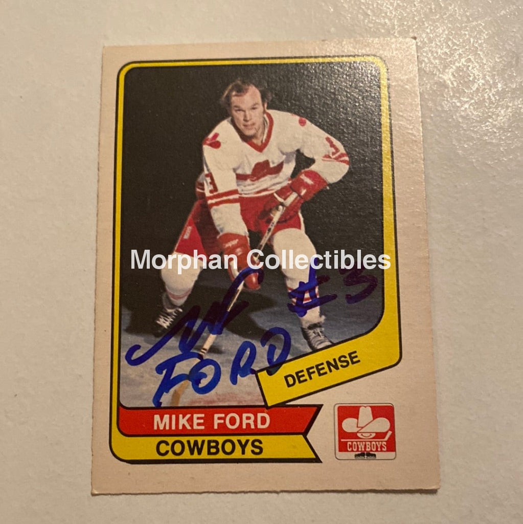 Mike Ford - Autographed Card Opc 1975-76 Wha