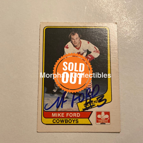 Mike Ford - Autographed Card Opc 1975-76 Wha