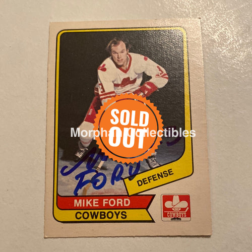 Mike Ford - Autographed Card Opc 1975-76 Wha