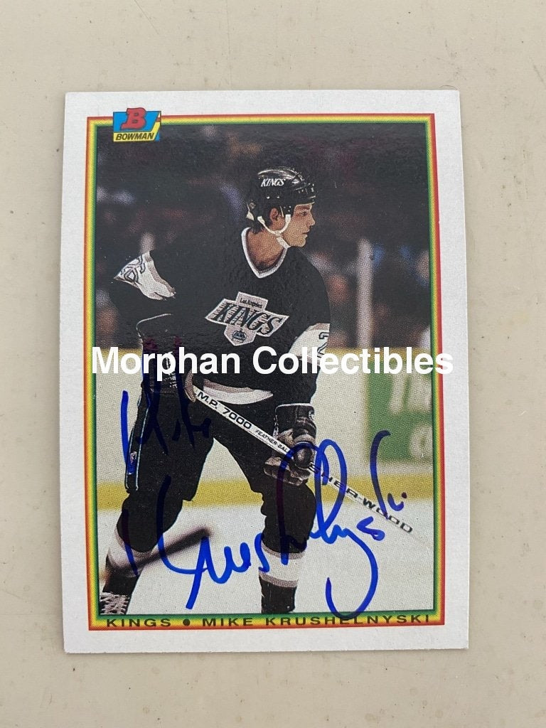 Mike Krushelnyski - Autographed Card 1990-91 Bowman #1