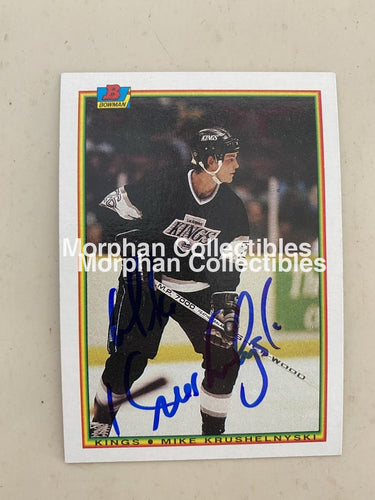 Mike Krushelnyski - Autographed Card 1990-91 Bowman #2