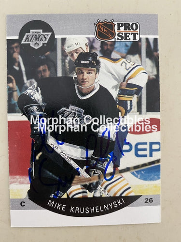 Mike Krushelnyski - Autographed Card 1990-91 Pro Set #1 La