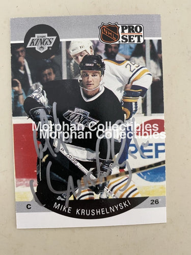 Mike Krushelnyski - Autographed Card 1990-91 Pro Set #2 La