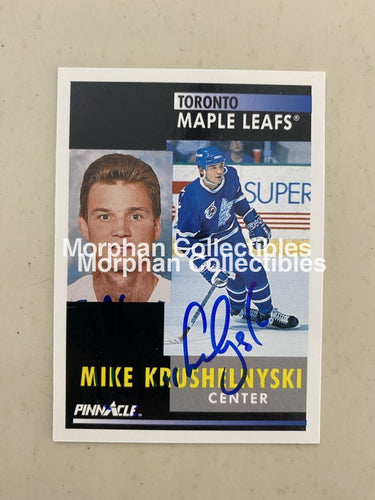 Mike Krushelnyski - Autographed Card 1991-92 Pinnacle #2