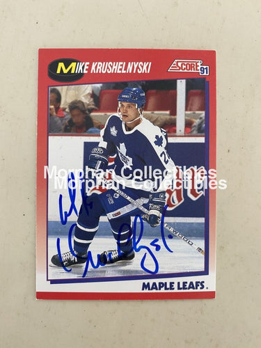 Mike Krushelnyski - Autographed Card 1991-92 Score Canadian French #1
