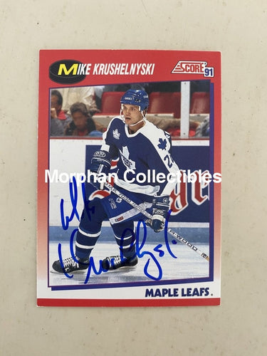 Mike Krushelnyski - Autographed Card 1991-92 Score Canadian French #1