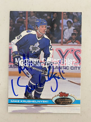 Mike Krushelnyski - Autographed Card 1991-92 Stadium #1