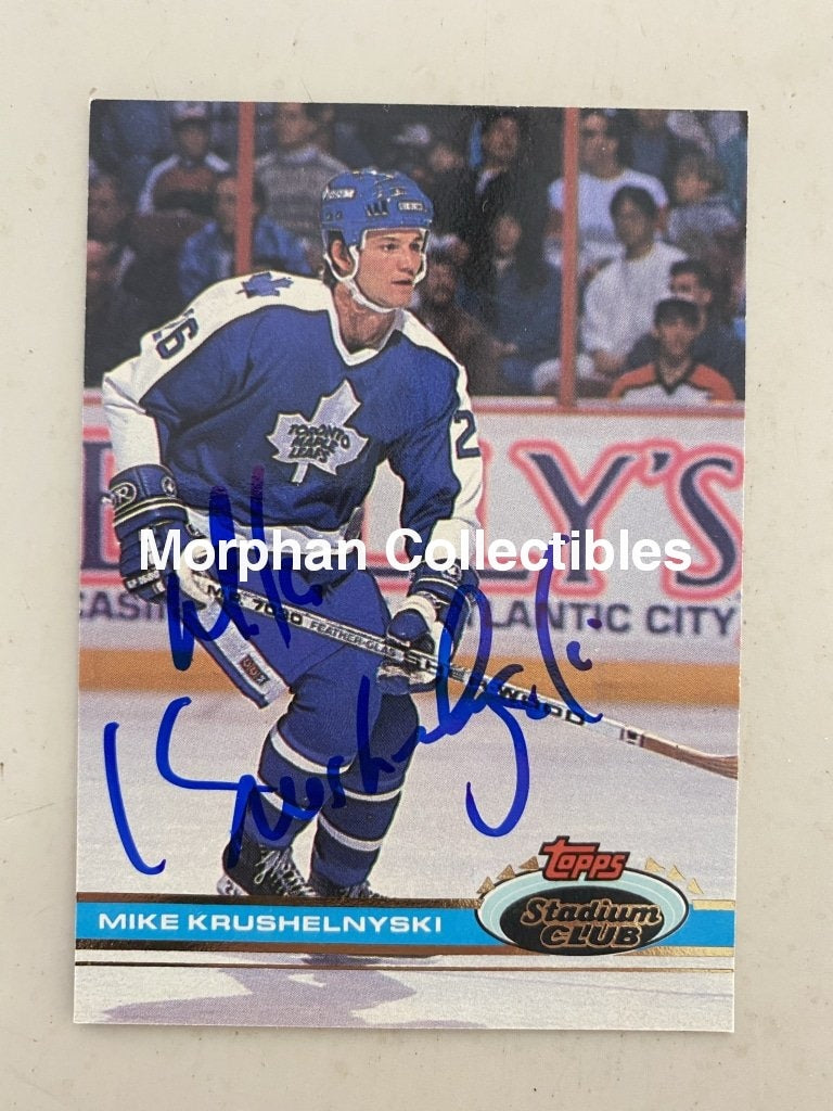 Mike Krushelnyski - Autographed Card 1991-92 Stadium #1