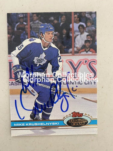 Mike Krushelnyski - Autographed Card 1991-92 Stadium #2