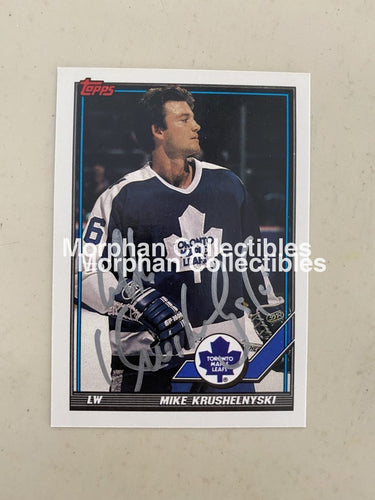 Mike Krushelnyski - Autographed Card 1991-92 Topps #1