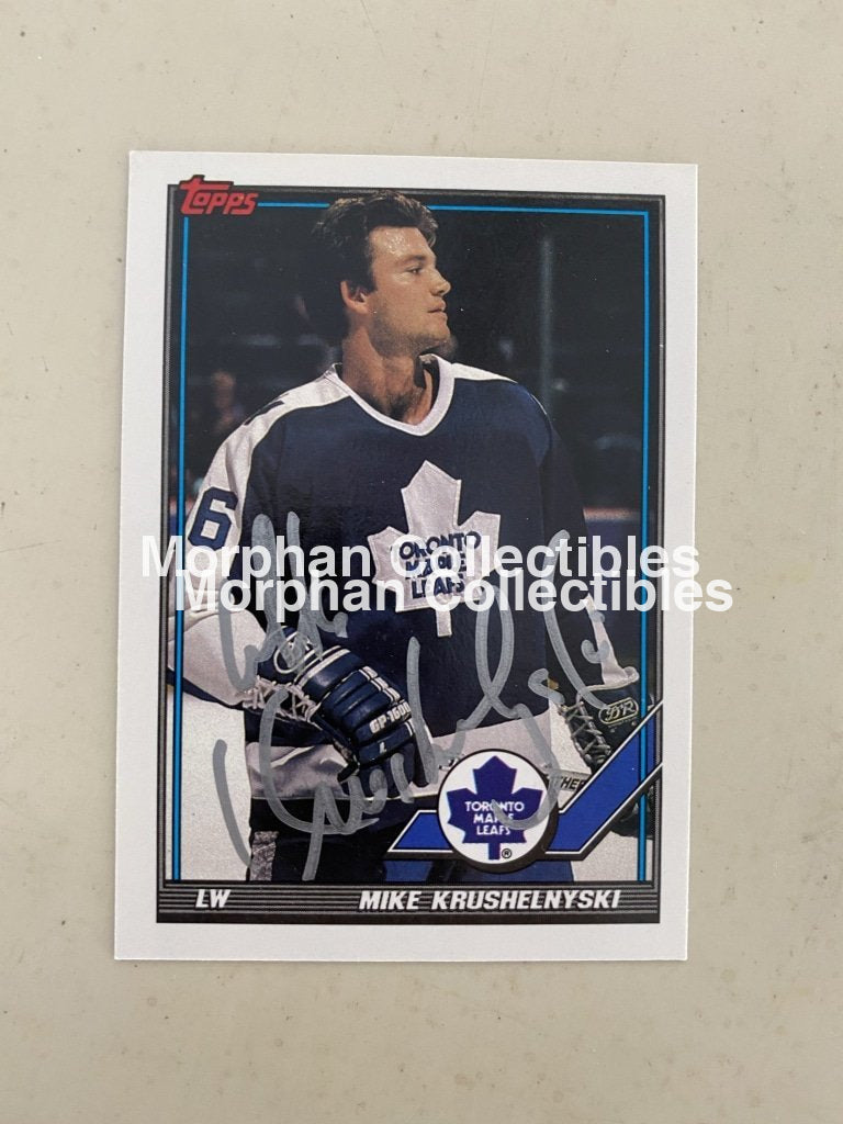 Mike Krushelnyski - Autographed Card 1991-92 Topps #1