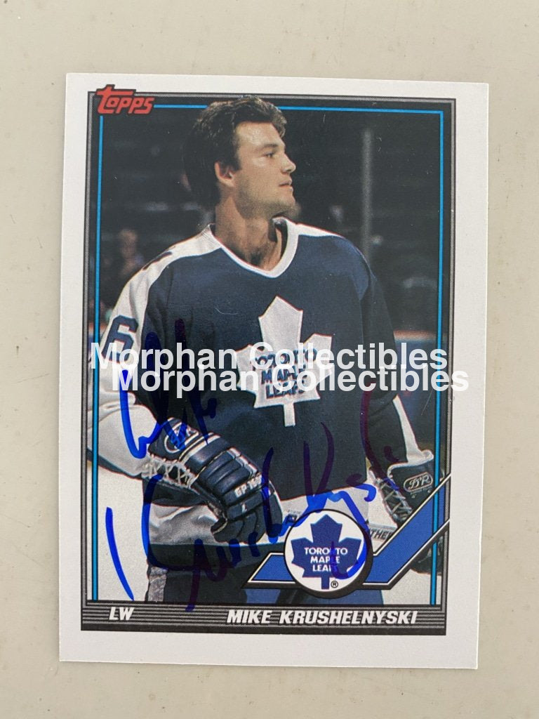 Mike Krushelnyski - Autographed Card 1991-92 Topps #2